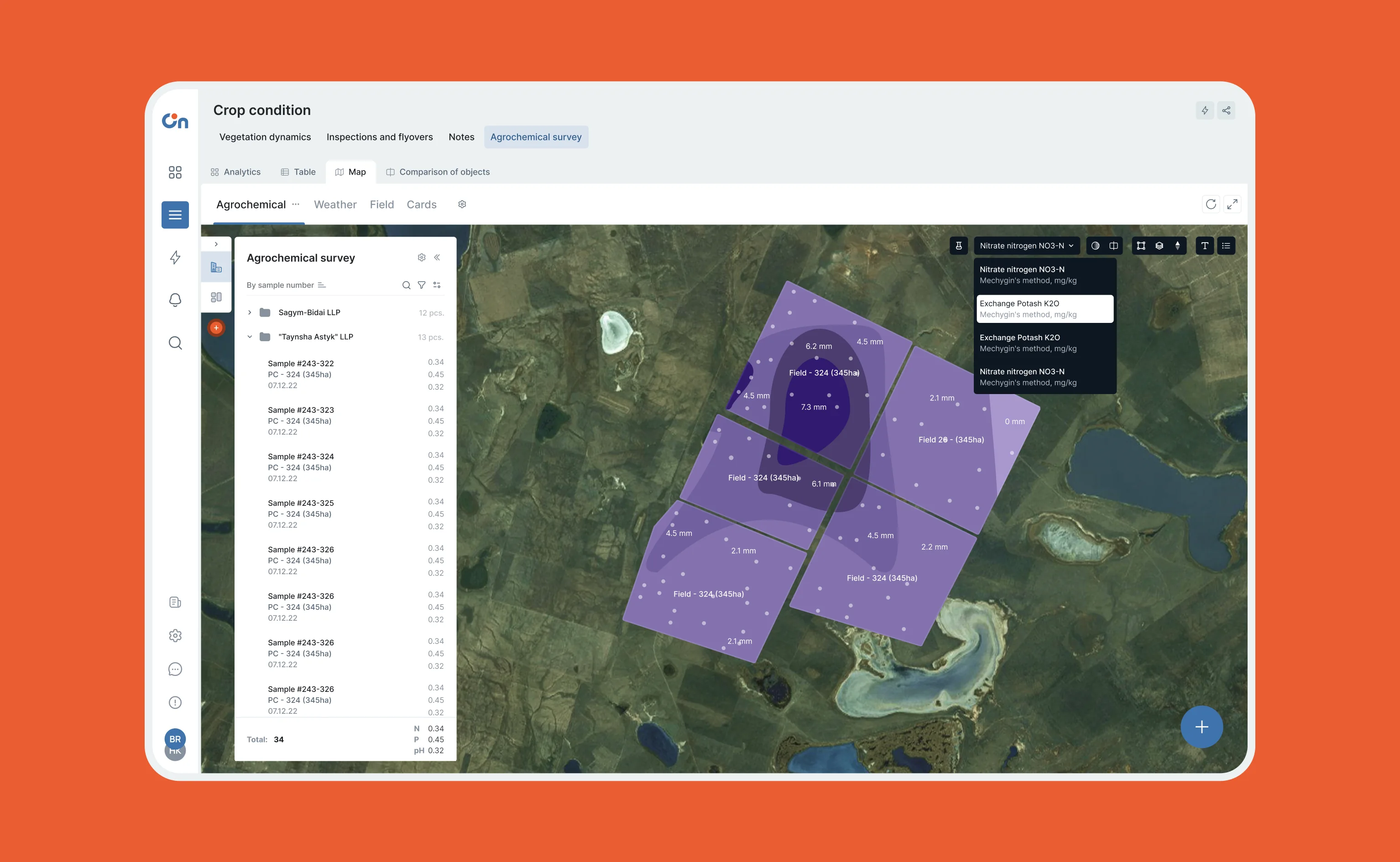 OnTrack: agrochemical survey on the map