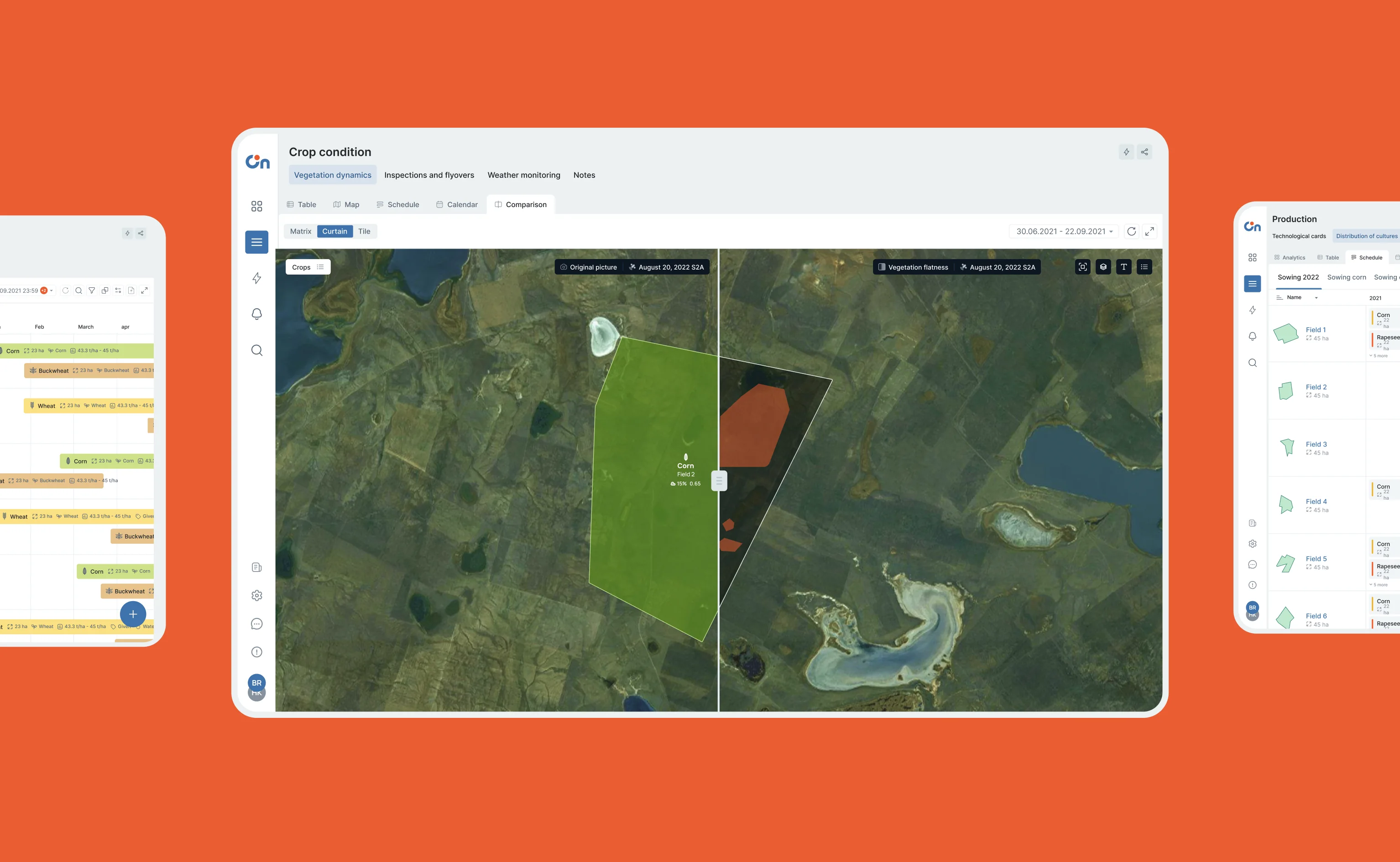 OnTrack: crop condition comparison, curtain mode
